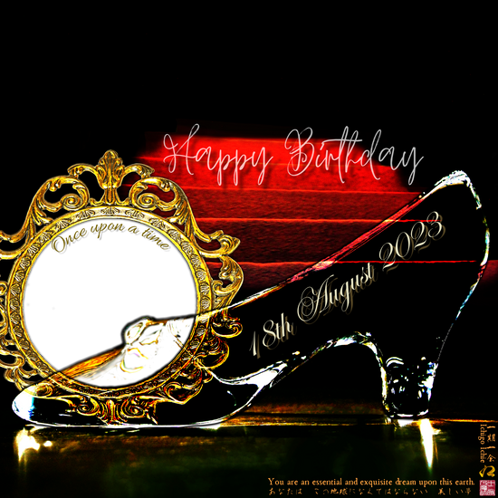 Load image into Gallery viewer, Happy Birthday Glass Slipper &amp;quot;Ichigo Ichie&amp;quot; 18th August 2023 the Left (1-of-1) NFT Art
